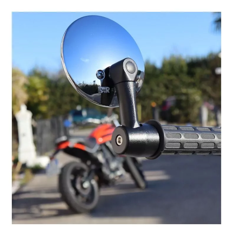 FAR Lenkerendenspiegel MINI LONG ROD CHROME | 7788CR | Lenker 13-22mm | E-geprüft