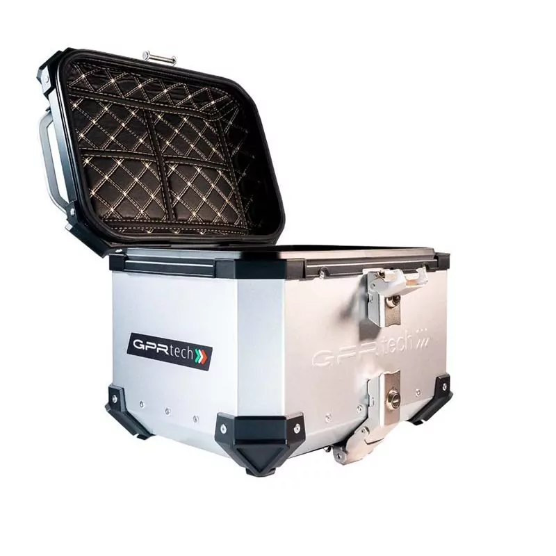 Topcase GPR TECH kompatibel mit Zontes E 350 2023/2024 TOPCASE ALPI-TECH 26 LT SILBER Topcase aus Aluminium, Inklusive Stahlplat