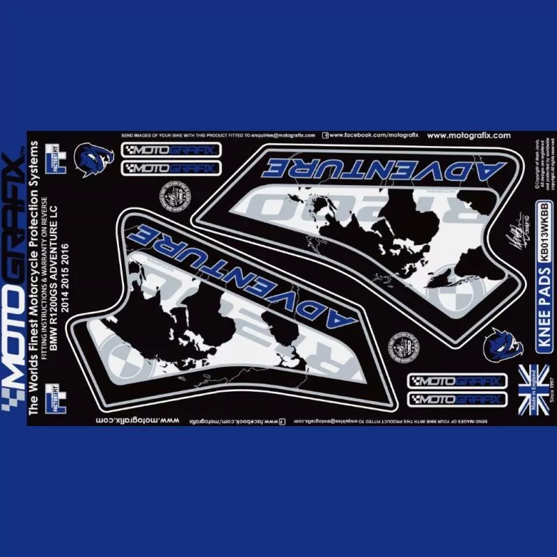 Motografix Tankschutz Knie Pads BMW R1200 GS Adventure 2014- KB013WKBB