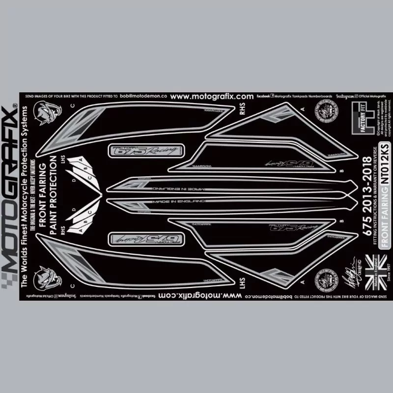 Motografix Steinschlagschutz vorn Triumph Daytona 675 2013- NT012KS