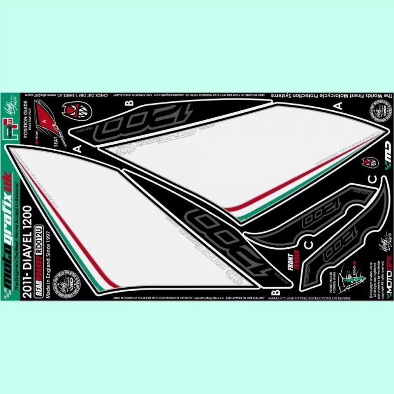 Motografix Steinschlagschutz hinten Ducati Diavel 1200 RD012U