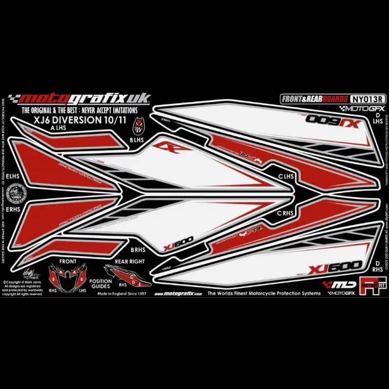 Motografix Steinschlagschutz Set Yamaha XJ6 DIVERSION 2010-2011 NY013R