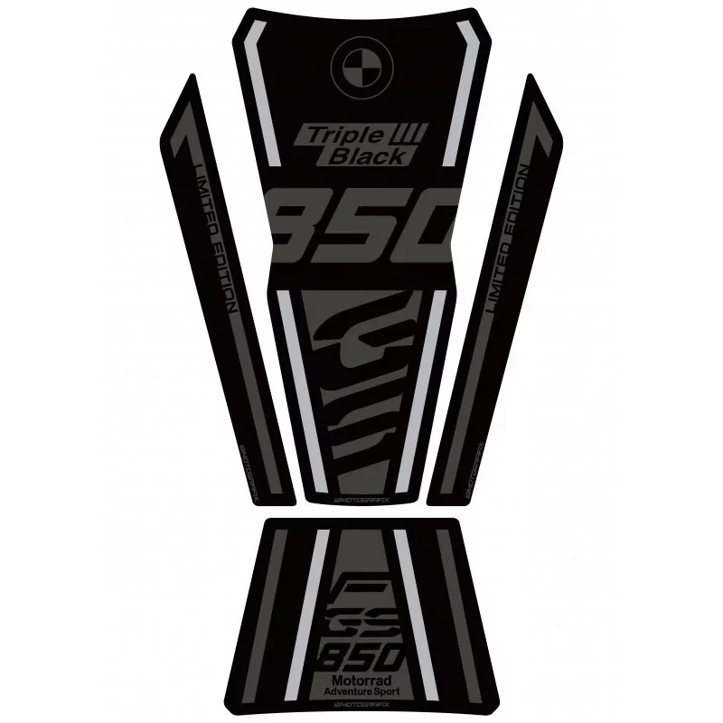 BMW 2022 F850GS TE Triple Black 3D Gel Motografix Tank Pad Protector TB054TB