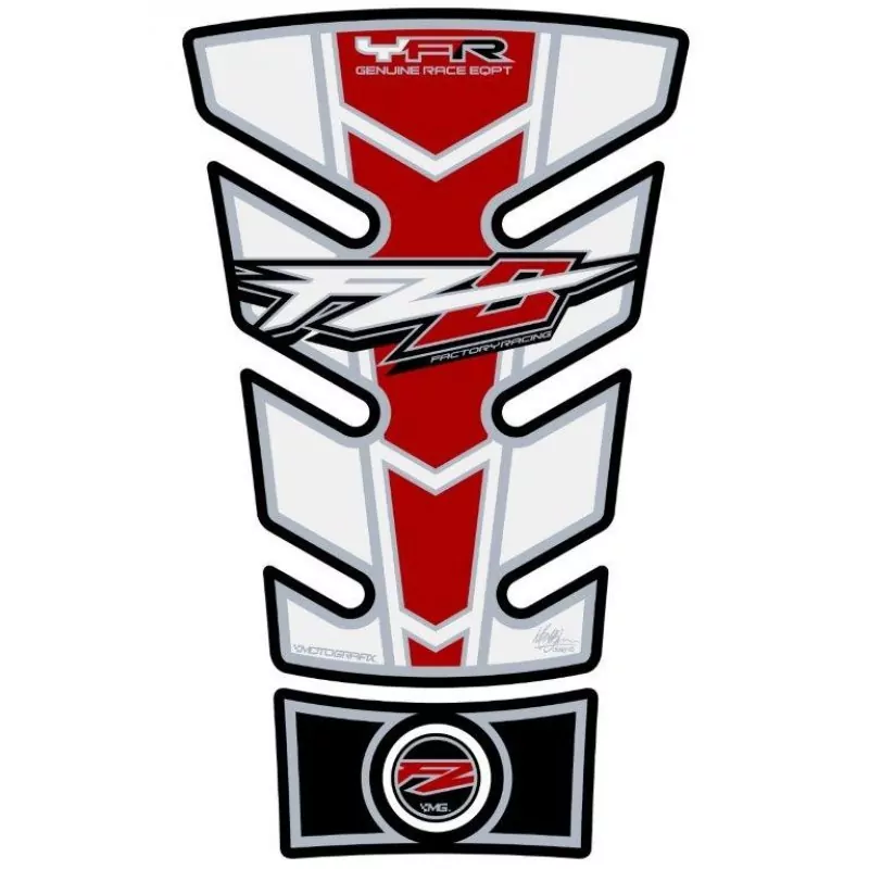 Motografix Yamaha FZ 8 Red / White 3D Gel Tank Pad Protector TY018RW