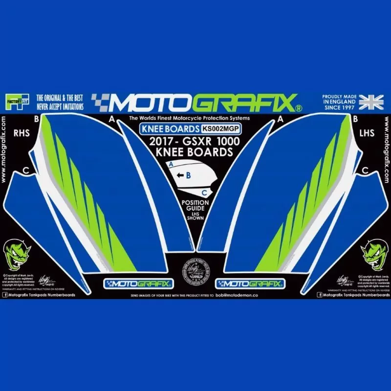 Motografix Tankschutz Knie Pads SUZUKI GSX-R 1000 / R 2017- KS002MGP