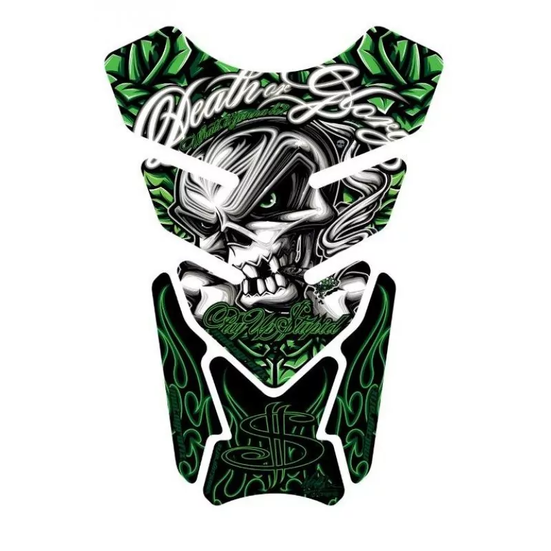 Motografix Death or Glory - Pay Up Stupid Green 3D Gel Tankpad Protector ST086G