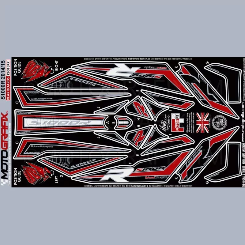 Motografix Steinschlagschutz hinten BMW S 1000 R 2014-2016 RB013KR