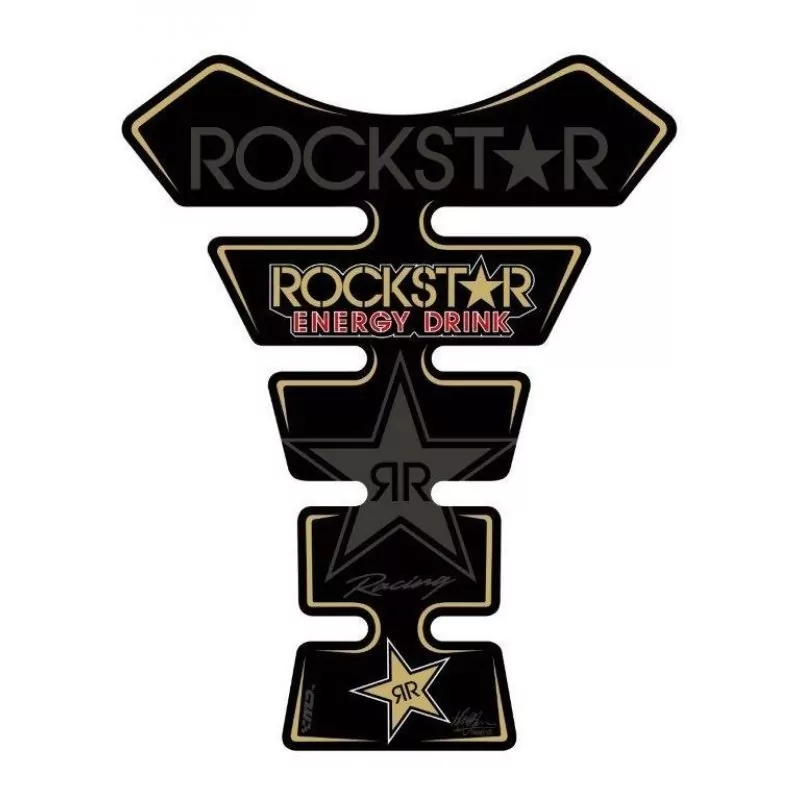 Motografix Rockstar Energy Drink Official Black 3D Gel Tank Pad Protector RKSTR03