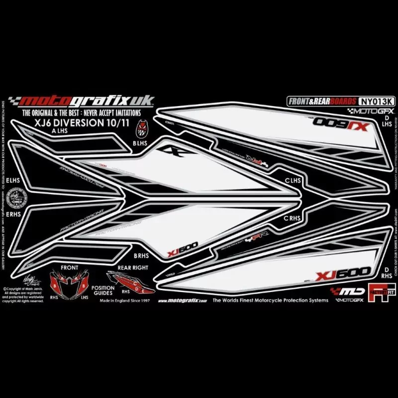 Motografix Steinschlagschutz Set Yamaha XJ6 DIVERSION 2010-2011 NY013K