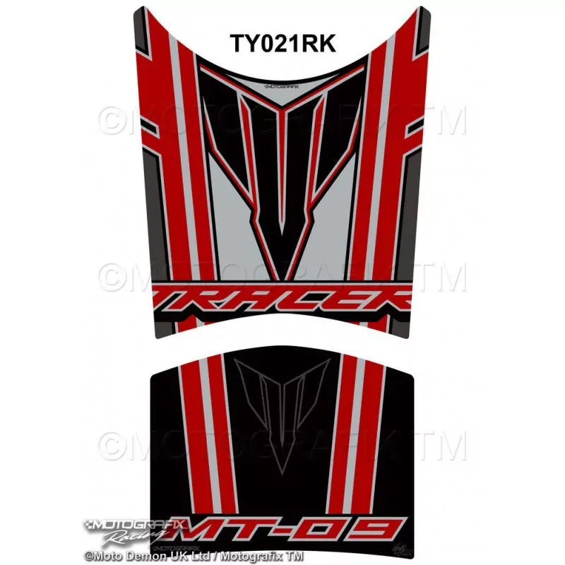 Motografix Yamaha MT-09 Tracer Red / Black 3D Gel Tank Pad Protector TY021RK