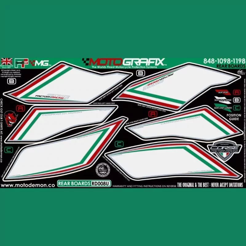 Motografix Steinschlagschutz hinten Ducati 848 / 1098 / 1198 RD008U