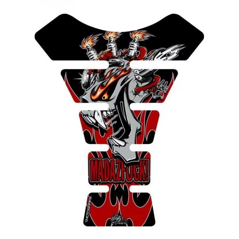 Motografix Mad Az F**K Gashead Red / Black 3D Gel Tank Pad Protector ST020R