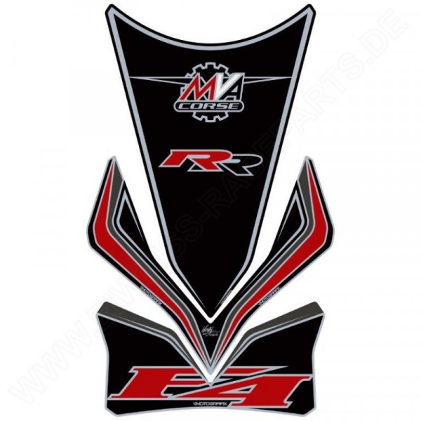 Motografix MV Agusta F4 RR 3D Gel Tank Pad BLACK Protector TM004K