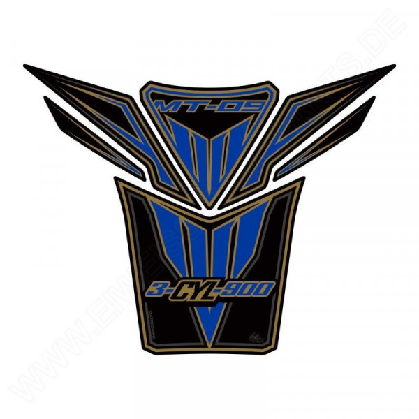 Motografix Yamaha MT-09 Black / Blue 3D Gel Tank Pad Protector TY022KBA