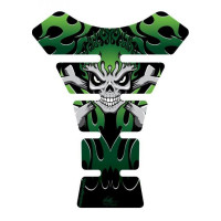 Motografix Flaming Skull Green 3D Gel Tank Pad Protector ST063G Motografix Flaming Skull Green 3D Gel Tank Pad Protector ST063G