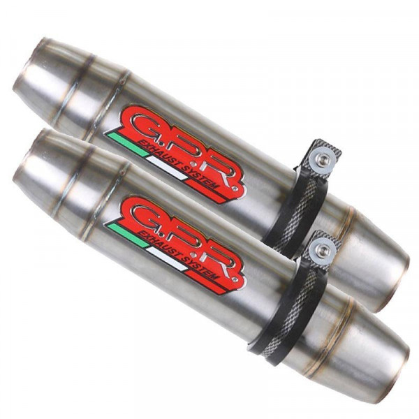 GPR Exhaust System Ducati 848 2007-13 Pair of Homologated slip-on exhaust catalized Deeptone Inox