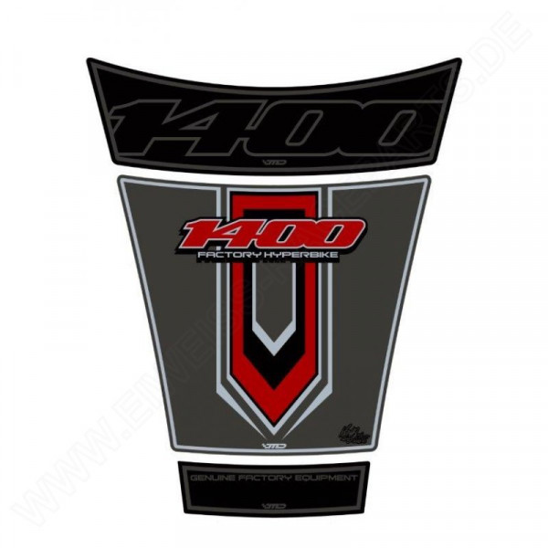 Motografix Suzuki GSX 1400 Black / Silver 3D Gel Tank Pad Protector TS022KS