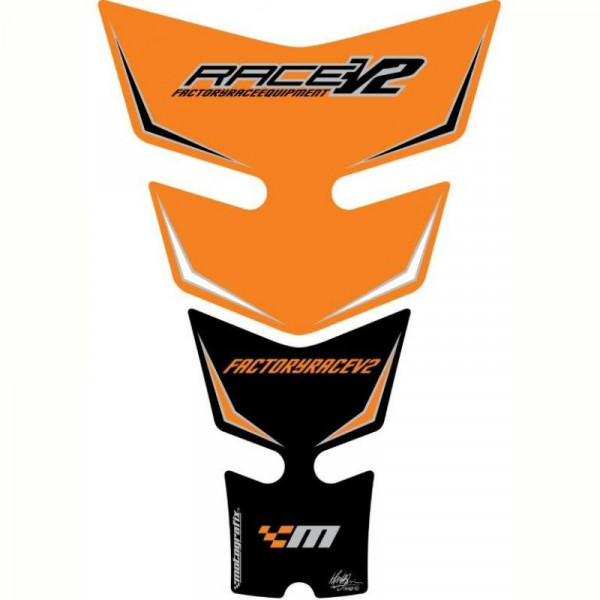 Motografix KTM Race V2 Orange / Black Factory 3D Gel Tank Pad Protector TKTM01O