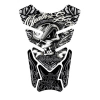 Motografix Death or Glory - Pay Up Stupid Silver / Black 3D Gel Tankpad Protector Motografix Death or Glory - Pay Up Stupid Silver / Black 3D Gel Tankpad Protector