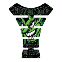 Motografix Trust Me I Wont Go Fast Devil Green 3D Gel Tank Pad Protector Motografix Trust Me I Wont Go Fast Devil Green 3D Gel Tank Pad Protector