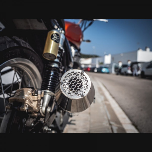 Triumph Bonneville T120 2016-2019, Ultracone Inox Cafè Racer, Universal Homologated legal silencer,