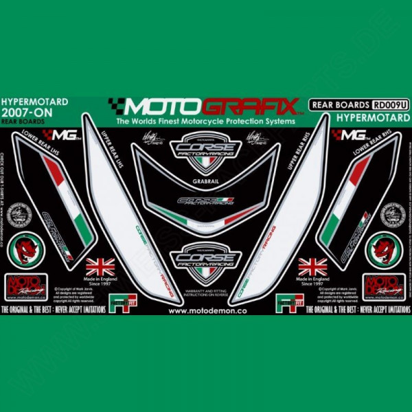 Motografix Steinschlagschutz hinten Ducati Hypermotard 1100 2007- RD009U