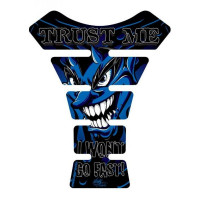 Motografix Trust Me I Wont Go Fast Devil Blue 3D Gel Tank Pad Protector Motografix Trust Me I Wont Go Fast Devil Blue 3D Gel Tank Pad Protector