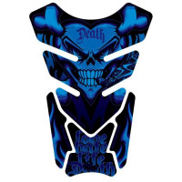 Motografix Smoking Sacred Heart Skull Blue 3D Gel Tankpad Protector ST077B Motografix Smoking Sacred Heart Skull Blue 3D Gel Tankpad Protector ST077B