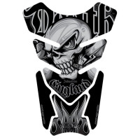 Motografix Death Skull Silber/Schwarz 3D Gel Tankpad Protector Motografix Death Skull Silber/Schwarz 3D Gel Tankpad Protector