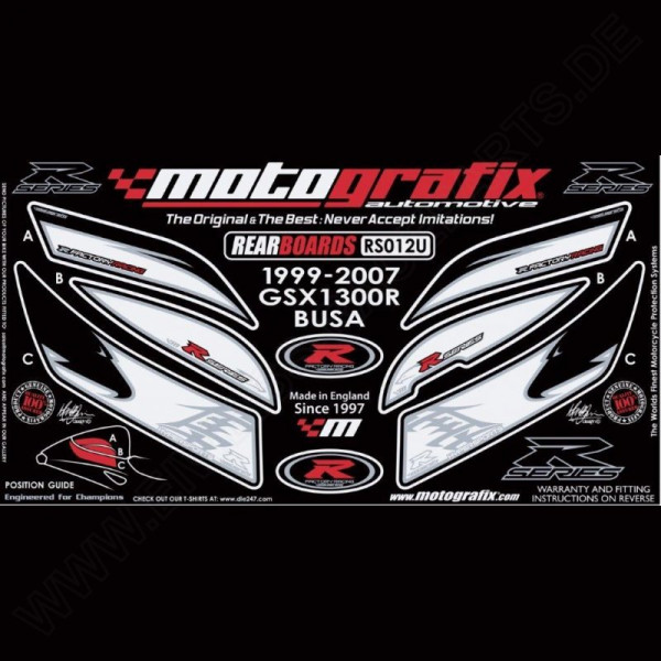 Motografix Steinschlagschutz hinten Suzuki GSX-R 1300 R Hayabusa 1999-2007 RS012U