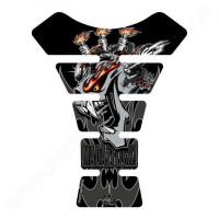 Motografix Mad Az F**K Gashead 3D Gel Tank Pad Schwarz/Silber passend für viele Motorräder Motografix Mad Az F**K Gashead 3D Gel Tank Pad Schwarz/Silber passend für viele Motorräder