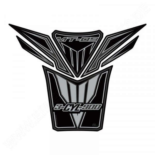 Motografix Yamaha MT-09 Black / Silver 3D Gel Tank Pad Protector TY022KS