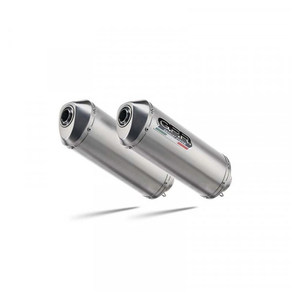 Aprilia Pegaso Strada 650 2005-2009, Satinox, Dual Homologated legal slip-on exhaust including remov