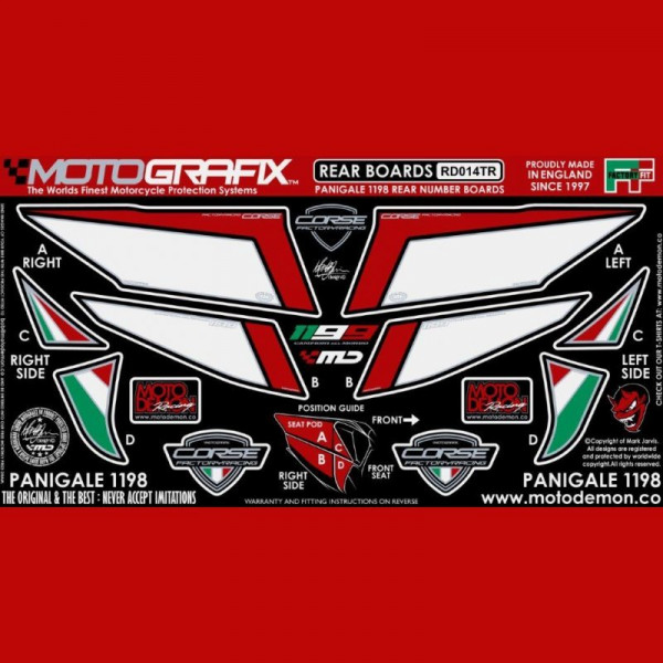 Motografix Steinschlagschutz hinten Ducati 899 / 1199 Panigale RD014TR