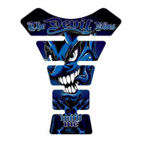 Motografix The Devil Rides With Me Blue 3D Gel Tank Pad Protector Motografix The Devil Rides With Me Blue 3D Gel Tank Pad Protector